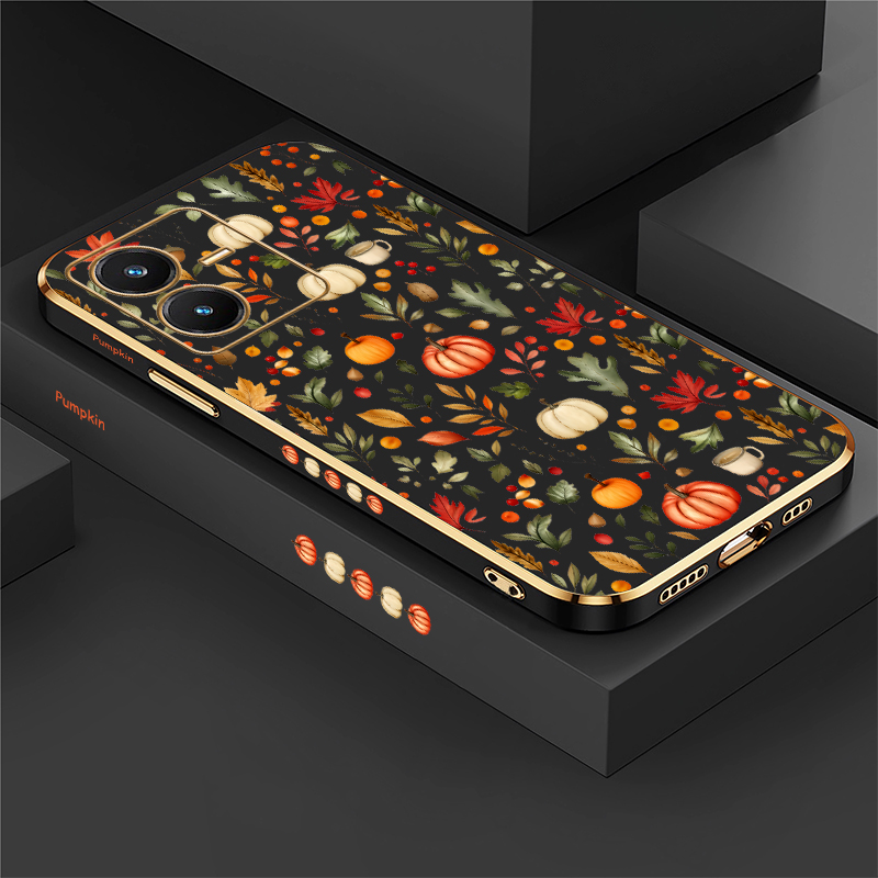 Vivo V40 - Capa de abóbora com folhas de